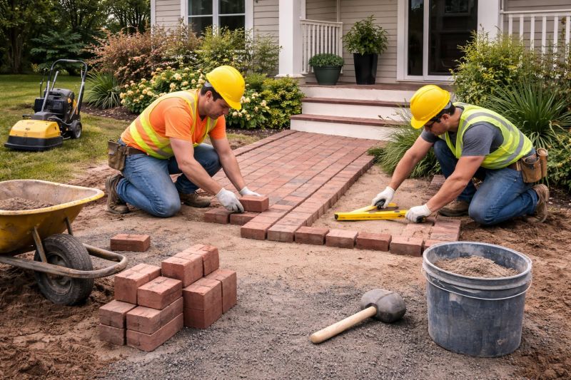 Brick Stairs Installation in Worcester, MA